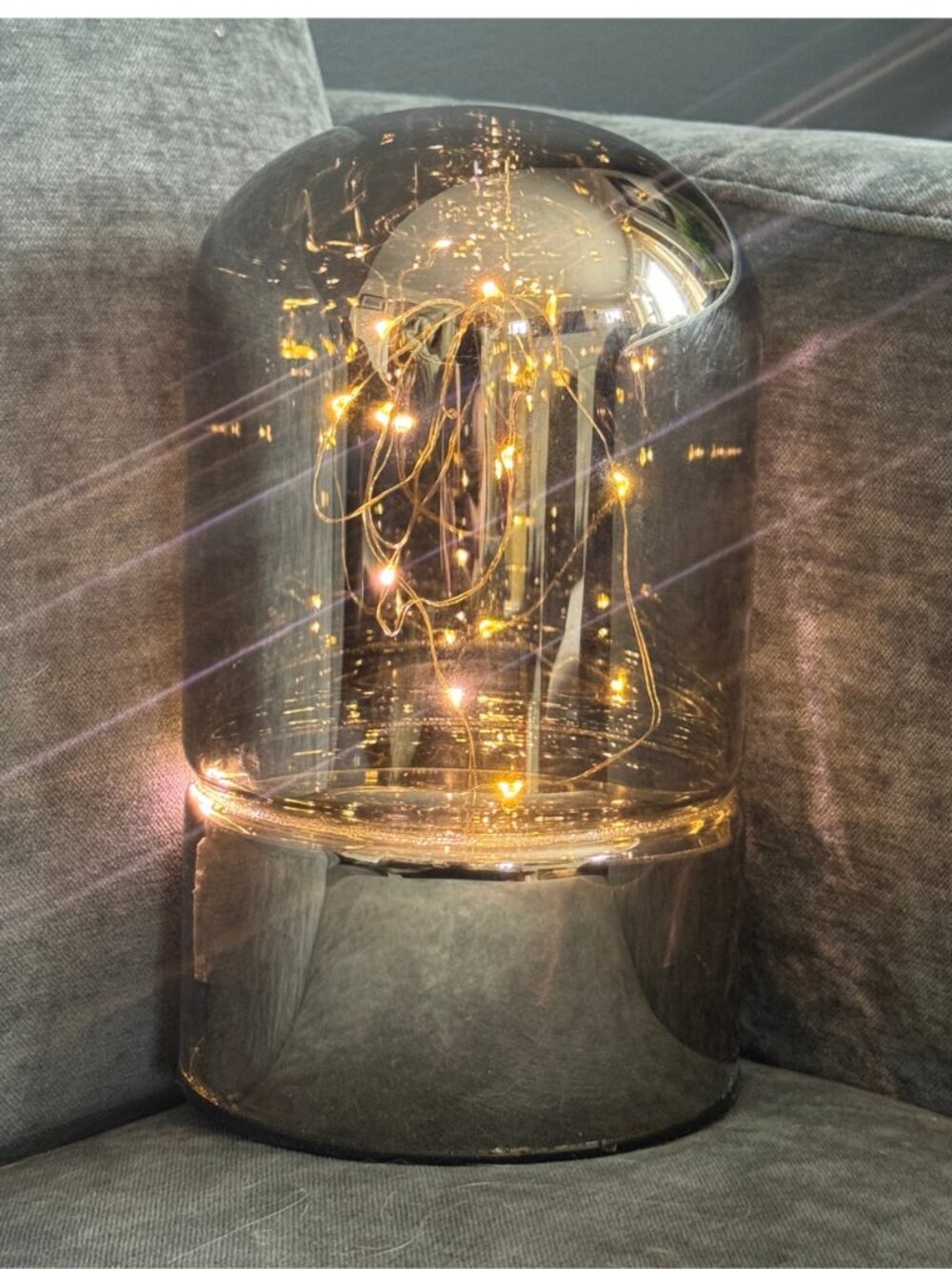 Set x 3 70's Retro Vibe Chrome LED Dome Lights Smoked Glass, Fairy Lights